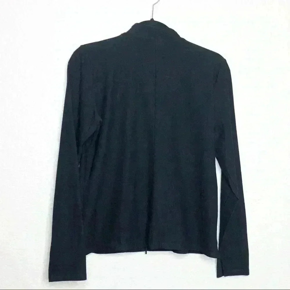 EILEEN FISHER Black Zip Up Viscose Jacket Shirt - Picture 3 of 11